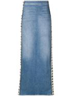 Kappa Logo Trim Denim Skirt - Blue