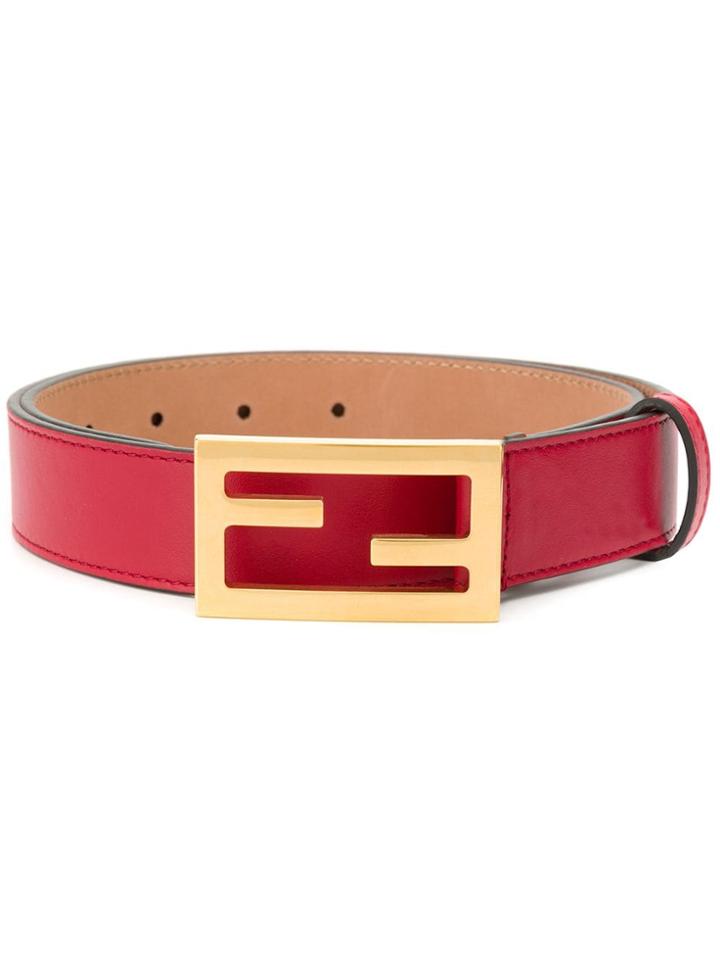 Fendi Ff Buckle Baguette Belt - Red
