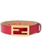 Fendi Ff Buckle Baguette Belt - Red