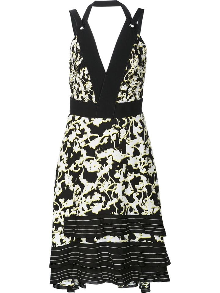 Proenza Schouler Floral V-neck Dress - Black
