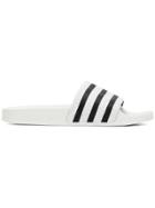 Adidas Striped Slider Sandals - White