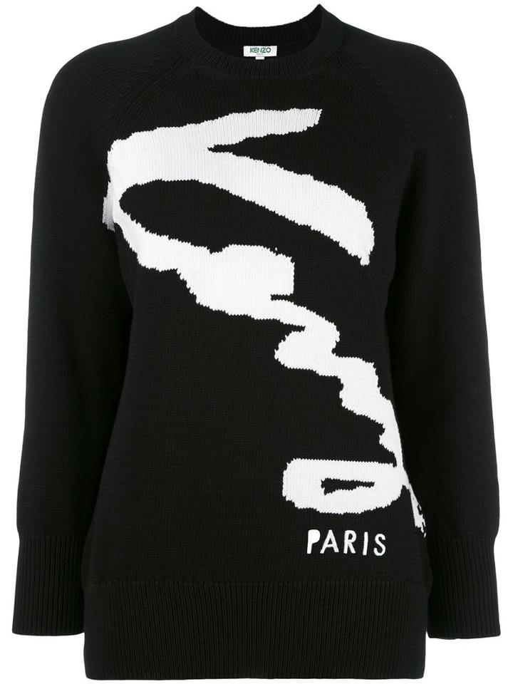 Kenzo Kenzo Signature Jumper, Women's, Size: Small, Black, Cotton/polyamide