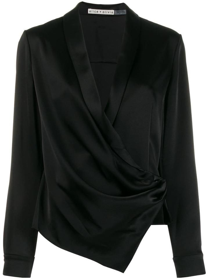 Alice+olivia V-neck Wrap Front Blouse - Black