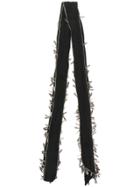 Saint Laurent Skinny Hanging Charm Detail Scarf - Black
