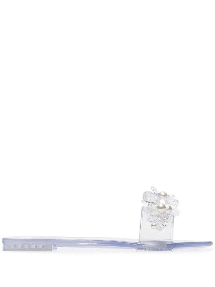 Simone Rocha Embellished Jelly Slides - White