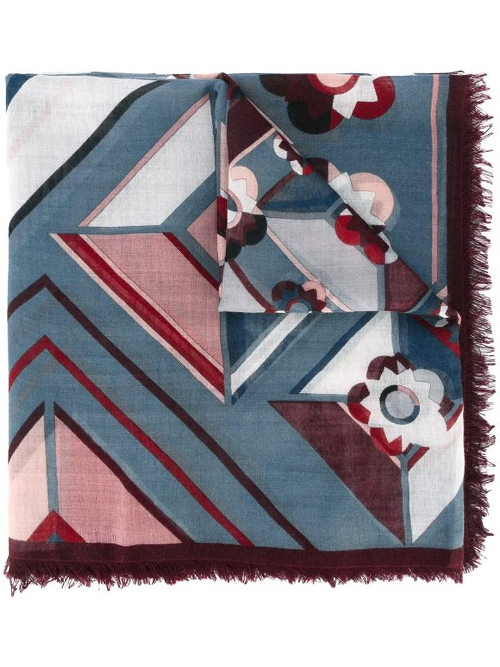 Fendi Flowerland Print Scarf, Women's, Silk/cashmere