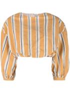 Brock Collection Cropped Striped Blouse - Yellow