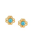 Chanel Vintage Floral Clip-on Earrings, Women's, Metallic