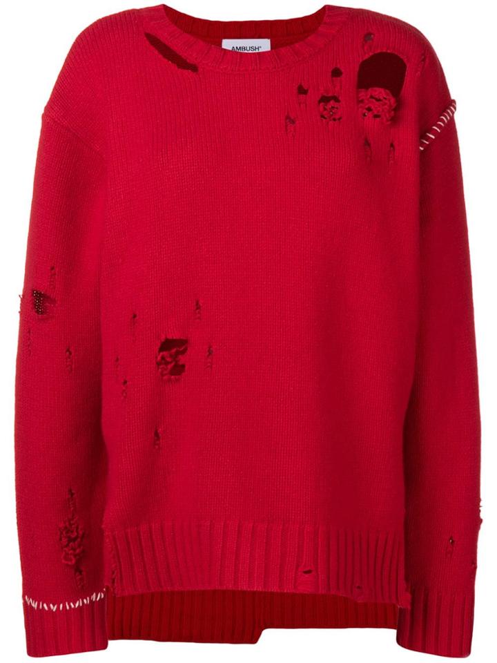 Ambush Distressed Jumper - Red