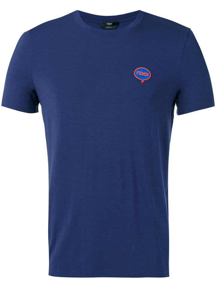Fendi - Logo Patch T-shirt - Men - Bamboo/viscose - 48, Blue, Bamboo/viscose