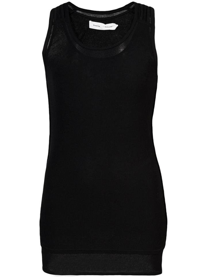 Proenza Schouler Pswl Layered Gauze Tank - Black