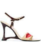 Prada Vintage Lip Print Wedge Sandals
