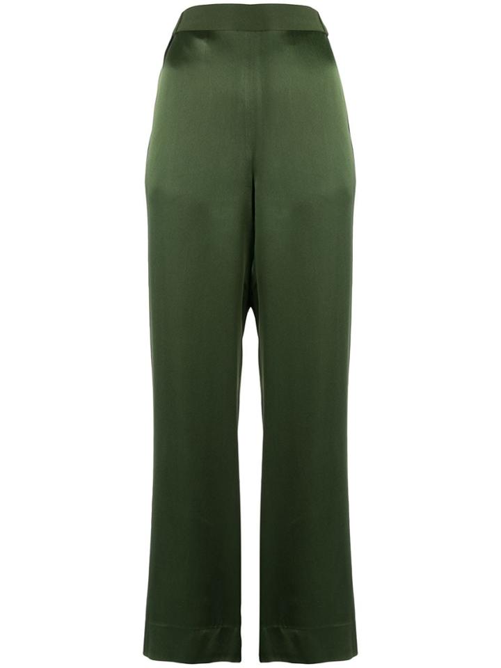 Bouguessa Crepe Straight Leg Trousers - Green