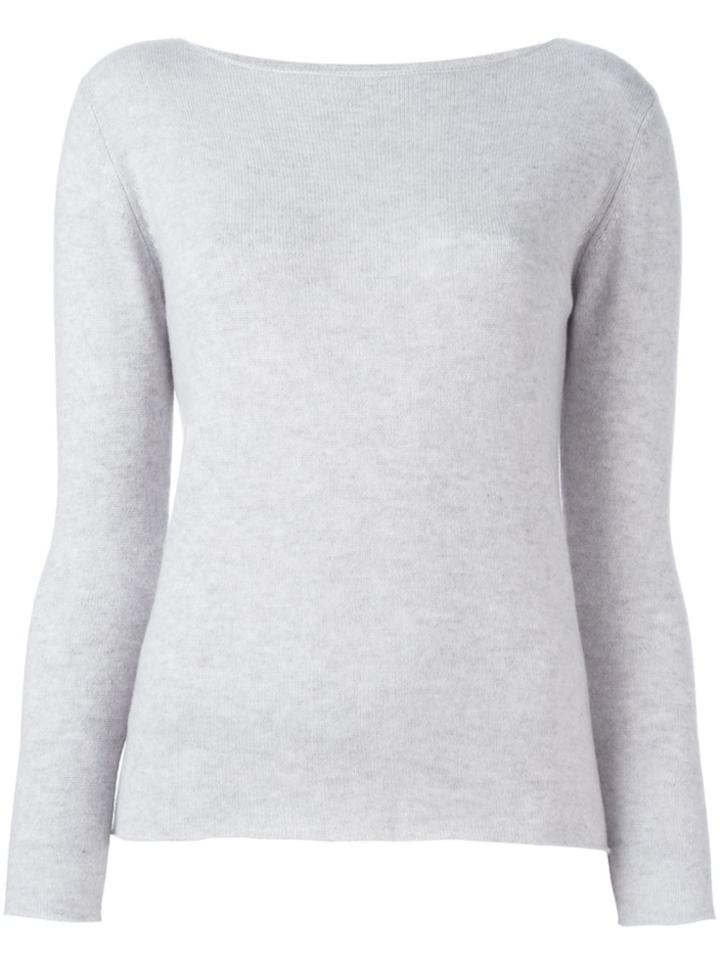 Fashion Clinic Timeless Boat Neck Jumper - Grey
