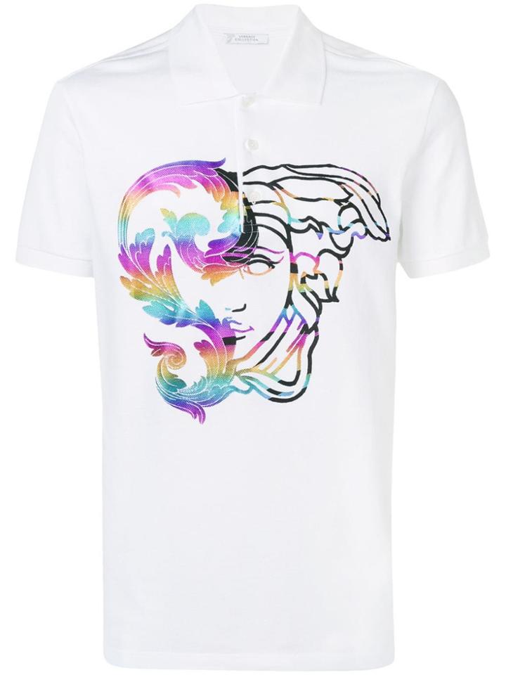 Versace Collection Printed Medusa Polo Shirt - White