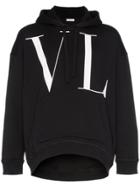 Valentino Vltn Logo Printed Hoodie - Black