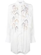 Marco De Vincenzo - Pleated Bow Shirt Dress - Women - Polyester - 40, Women's, White, Polyester