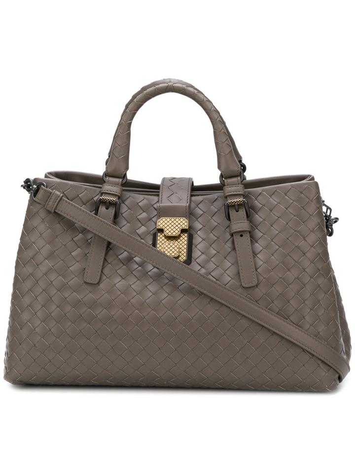 Bottega Veneta Roma Shoulder Bag - Grey