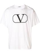 Valentino V Logo Print T-shirt - White