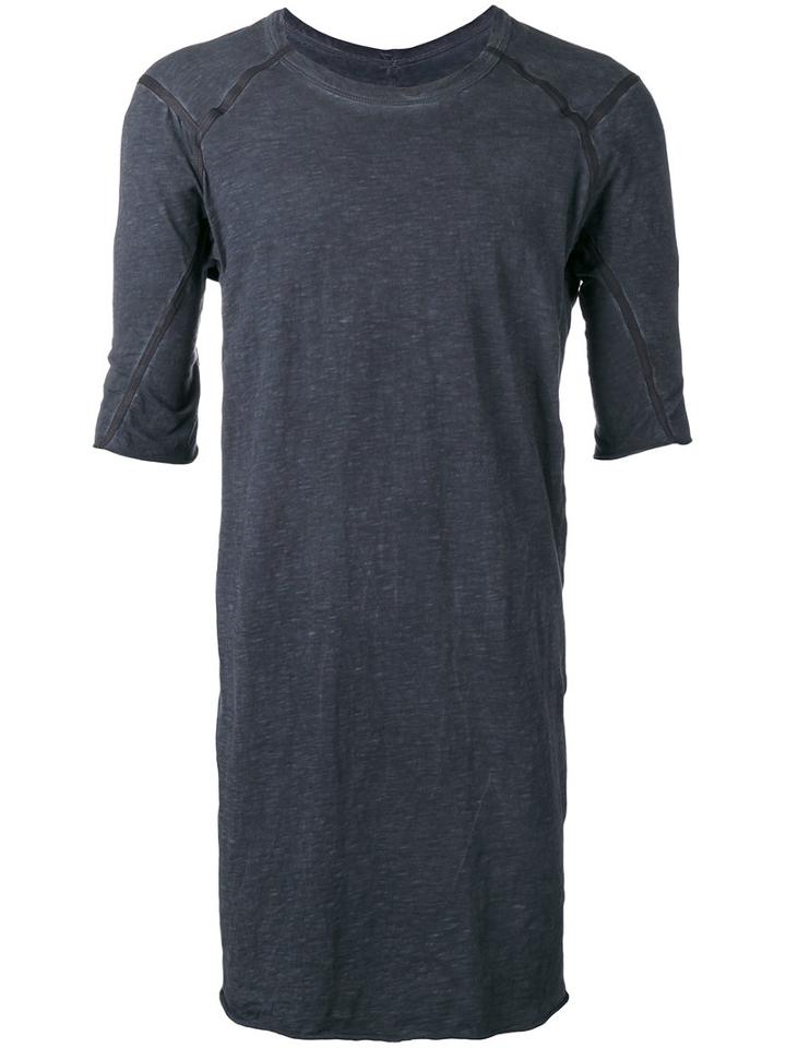 Isaac Sellam Experience - Long T-shirt - Men - Cotton/calf Leather - Xl, Grey, Cotton/calf Leather