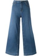 Love Moschino Wide Leg Trousers, Women's, Size: 25, Blue, Cotton/spandex/elastane