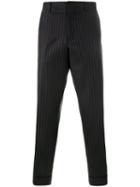 Dries Van Noten Pinstriped Trousers, Men's, Size: 52, Blue, Wool