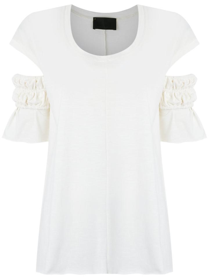Andrea Bogosian - Pleated Blouse - Women - Cotton - G, White, Cotton