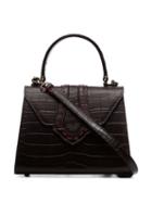 Mehry Mu Fey In The 50's Croc-effect Bag - Brown
