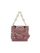 Yuzefi Mini Burgundy Leather Delila Bucket Bag - Red