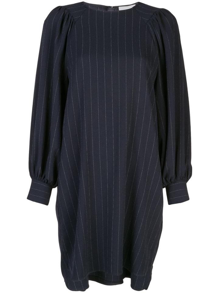 Ganni Striped Shift Dress - Blue