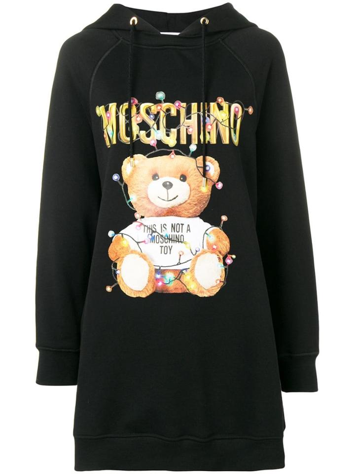 Moschino Teddy Holiday Hoodie Dress - Black