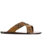 Chloé Crossover Sandals - Brown