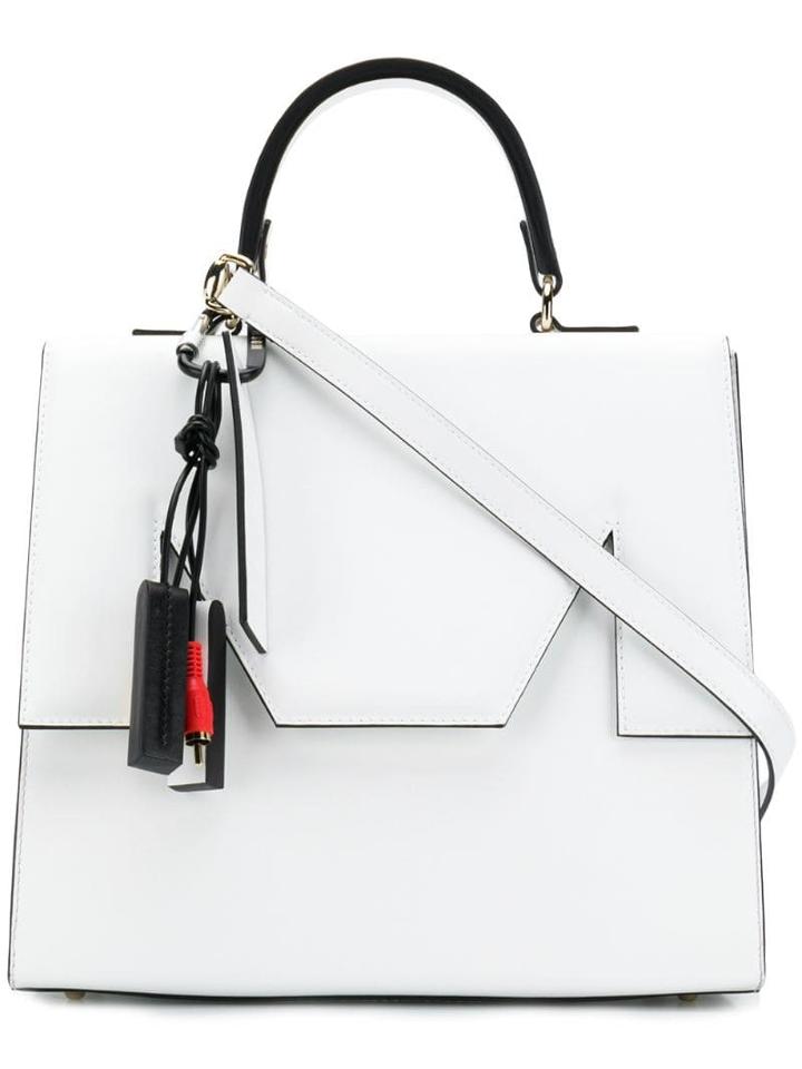 Msgm M Foldover Top Shoulder Bag - White