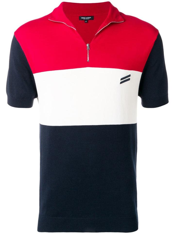 Ron Dorff Chevron Polo Shirt - Red