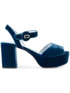 Prada Mid-heel Platform Sandals - Blue