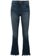 3x1 Frayed Cropped Bootcut Jeans, Women's, Size: 31, Blue, Cotton/polyester/spandex/elastane