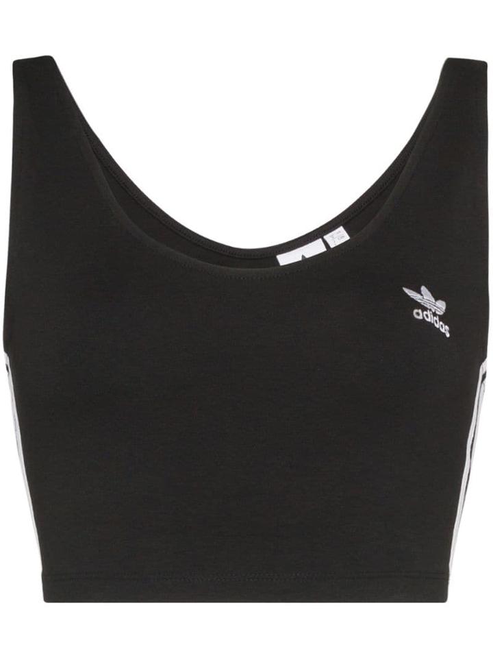 Adidas Three Stripe Logo Sports Bra - Black