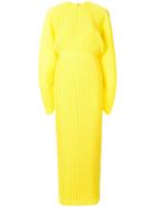 Solace London Long-sleeve Pleated Dress - Yellow