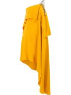 Monse Chain One-shoulder Draped Dress - Yellow
