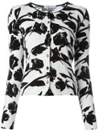 Blumarine Floral Pattern Cardigan, Women's, Size: 42, White, Viscose/spandex/elastane