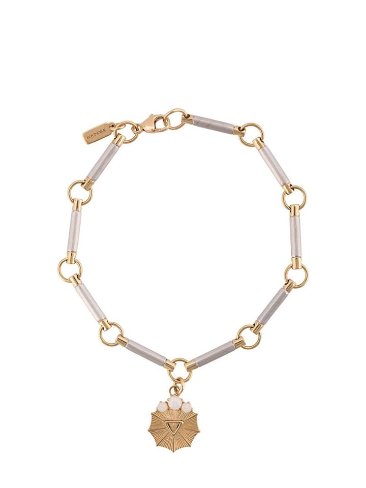 Foundrae 18kt Yellow Gold Water Element Bracelet - Silver