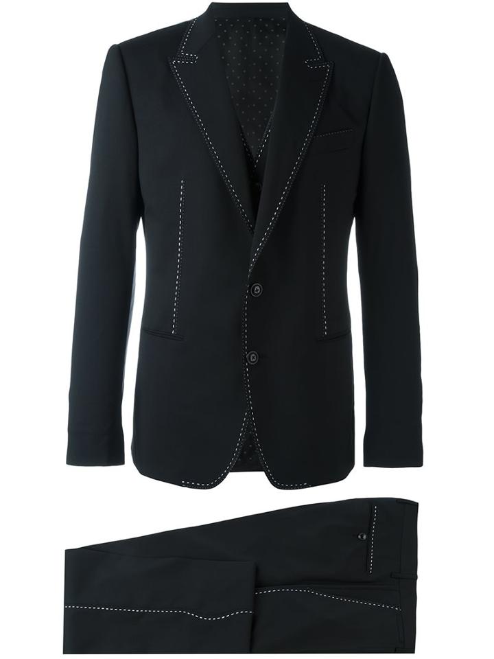 Dolce & Gabbana Contrast Stitch Three-piece Suit