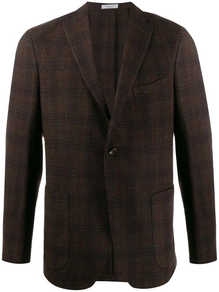 Boglioli Check Single-breasted Blazer - Blue
