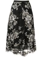 Antonio Marras Floral-embroidered Skirt - Black