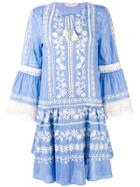 Tory Burch Embroidered Flared Dress - Blue