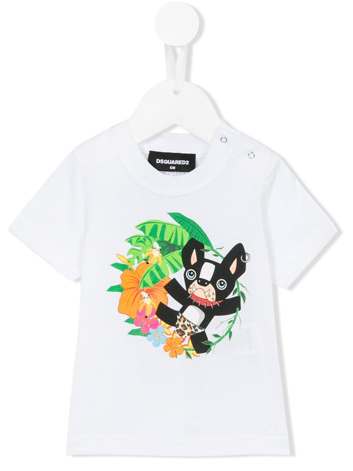 Dsquared2 Kids - Dog Print T-shirt - Kids - Cotton - 36 Mth, White