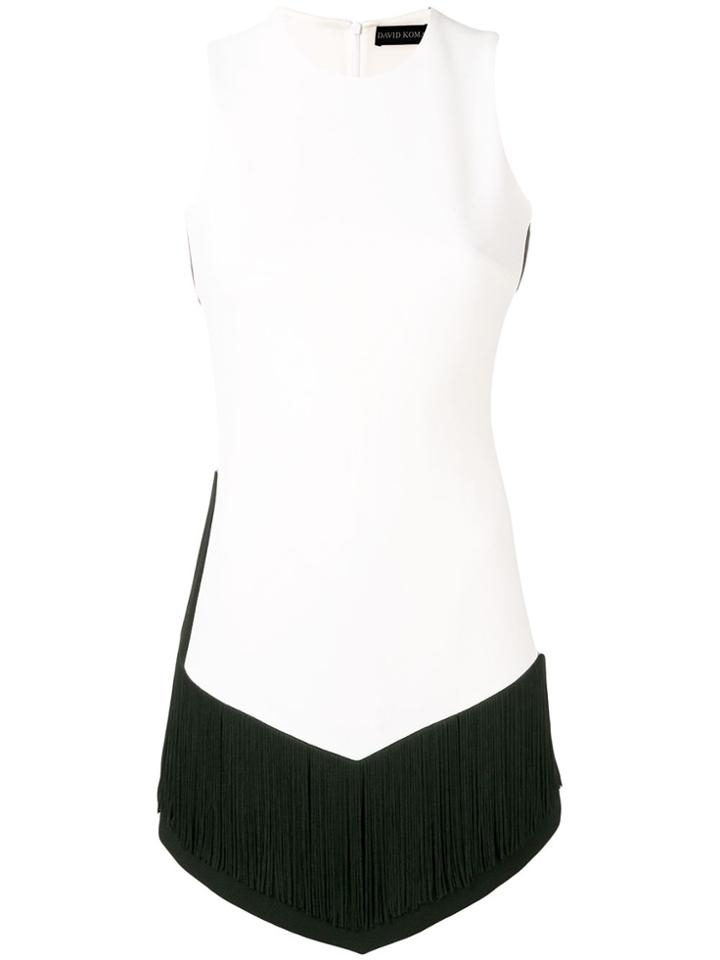 David Koma Colour Block Mini Dress - White