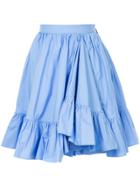 Msgm Frill Hem Full Skirt - Blue