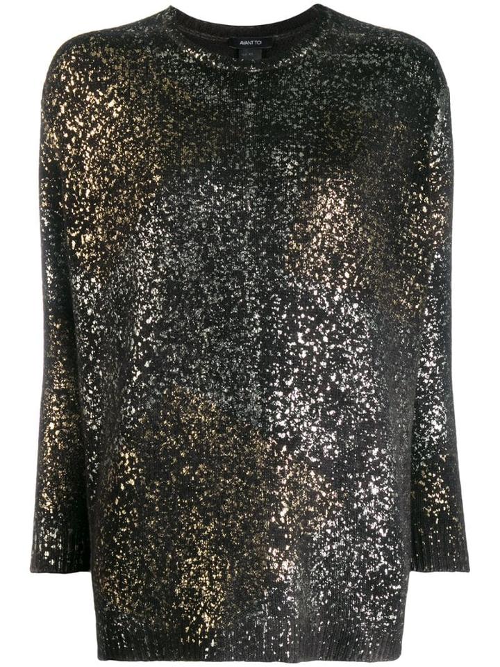 Avant Toi Metallic Details Jumper - Black