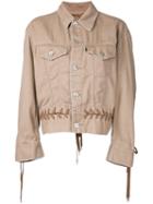 G.v.g.v. Denim Lace-up Jacket, Women's, Size: 34, Brown, Cotton